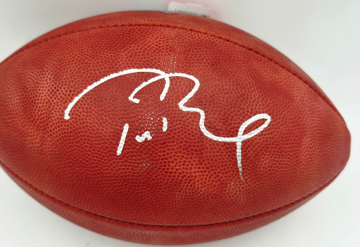 Tom Brady Autographed Official NFL Leather Game Football New England Patriots Fanatics Holo #B136426