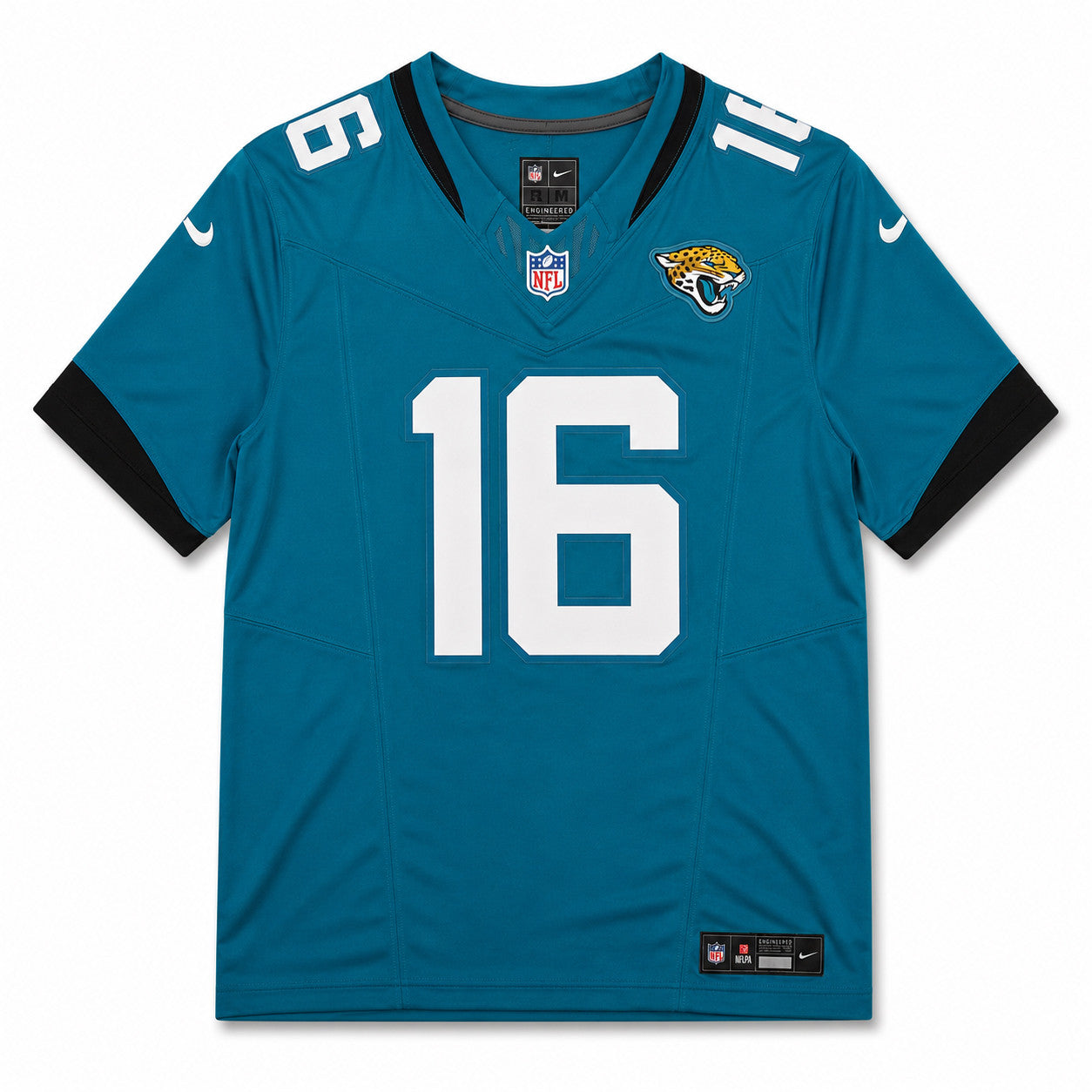 Jacksonville Jaguars Trevor Lawrence Autographed Teal Hand Painted Nike Dry-Fit Jersey Size XL Fanatics Holo #LG20386714