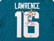 Jacksonville Jaguars Trevor Lawrence Autographed Teal Hand Painted Nike Dry-Fit Jersey Size XL Fanatics Holo #LG20386714