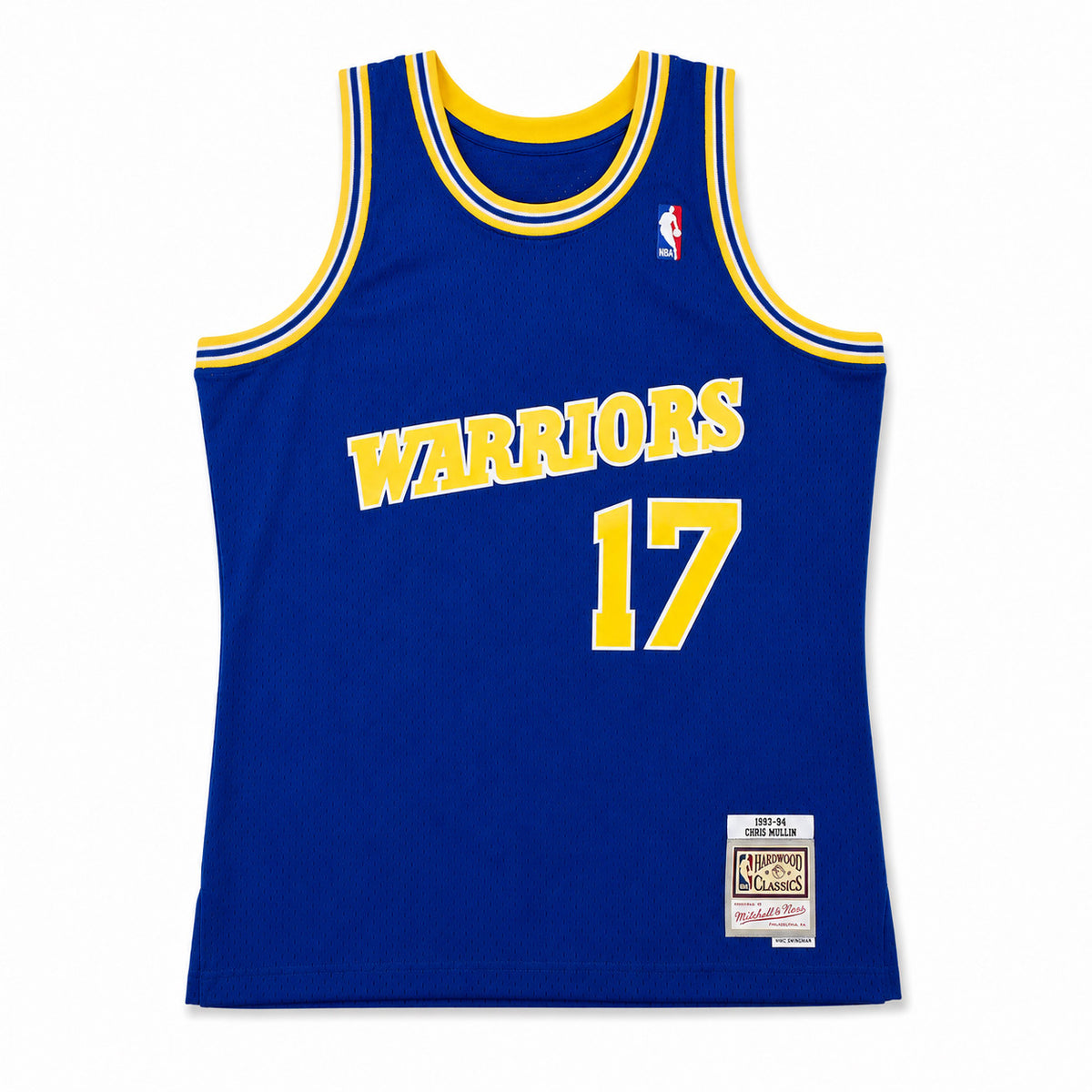 Golden State Warriors Chris Mullin Autographed Blue Mitchell & Ness Authentic Jersey Size L Beckett BAS QR #WB06433