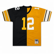 Pittsburgh Steelers Terry Bradshaw Autographed Black & Yello Mitchell & Ness Authentic Jersey Size XL Beckett BAS Witness #1W494552