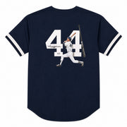 New York Yankees Reggie Jackson Autographed Blue Hand Painted Mitchell & Ness Authentic Jersey Size XL Beckett BAS Witness #1W396031