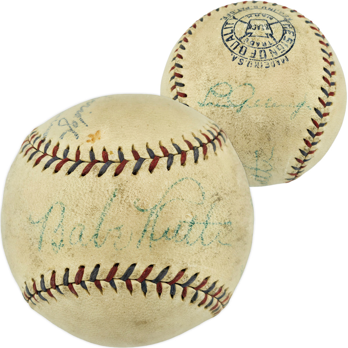 Babe Ruth & Lou Gehrig Autographed Official AL Harridge Baseball New York Yankees JSA #X40530