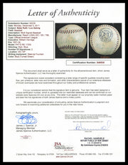 Babe Ruth & Lou Gehrig Autographed Official AL Harridge Baseball New York Yankees JSA #X40530