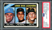 Sandy Koufax, Juan Marichal & Vern Law Autographed 1966 Topps Card #221 PSA 2 Auto Grade Near Mint/Mint 8 PSA/DNA #114941417