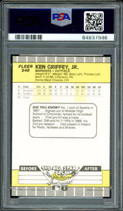 Ken Griffey Jr. Autographed 1989 Fleer Rookie Card #548 Seattle Mariners PSA 9 Auto Grade Gem Mint 10 PSA/DNA #64837986