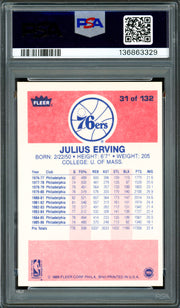 Julius Dr. J Erving Autographed 1986-87 Fleer Card #31 Philadelphia 76ers PSA 7 Auto Grade Gem Mint 10 PSA/DNA #136863329