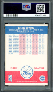 Julius Dr. J Erving Autographed 1987-88 Fleer Card #35 Philadelphia 76ers PSA 7 Auto Grade Gem Mint 10 PSA/DNA #136863338