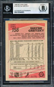 Wayne Gretzky Autographed 1989-90 O-Pee-Chee Card #156 Los Angeles Kings (Signed on Back) Beckett BAS #19394853