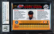 Ichiro Suzuki Autographed 2001 eTopps Rookie Card #100 Seattle Mariners Auto Grade Gem Mint 10 Beckett BAS #19823424