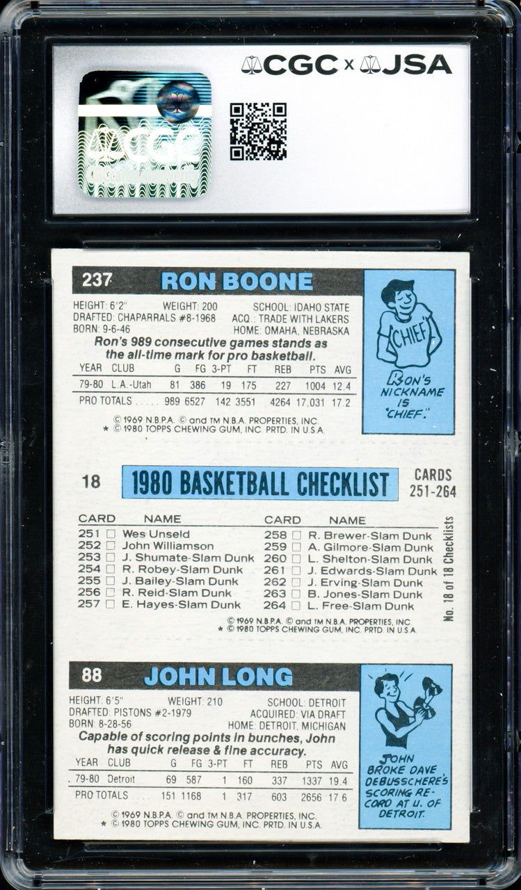 Magic Johnson Autographed 1980-81 Topps Rookie Card Los Angeles Lakers Auto Grade Gem Mint 10 CGC x JSA #6131791001
