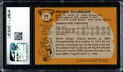 Magic Johnson Autographed 1981-82 Topps Card #21 Los Angeles Lakers Auto Grade Gem Mint 10 (Off-Center) CGC x JSA #6131791019