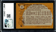 Magic Johnson Autographed 1981-82 Topps Card #21 Los Angeles Lakers Auto Grade Gem Mint 10 (Off-Center) CGC x JSA #6131791003