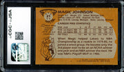 Magic Johnson Autographed 1981-82 Topps Card #21 Los Angeles Lakers Auto Grade Gem Mint 10 (Off-Center) CGC x JSA #6131791091