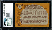 Magic Johnson Autographed 1981-82 Topps Card #21 Los Angeles Lakers (Smudged) CGC x JSA #6131791101