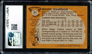 Magic Johnson Autographed 1981-82 Topps Card #21 Los Angeles Lakers (Off-Center) CGC x JSA #6131791081