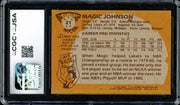 Magic Johnson Autographed 1981-82 Topps Card #21 Los Angeles Lakers (Off-Center) CGC x JSA #6131791084