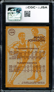 Magic Johnson Autographed 1981-82 Topps Card #109 Los Angeles Lakers Auto Grade Gem Mint 10 CGC x JSA #6131791028