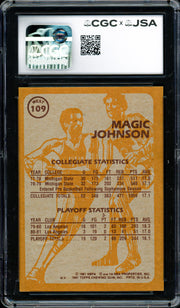 Magic Johnson Autographed 1981-82 Topps Card #109 Los Angeles Lakers Auto Grade Gem Mint 10 CGC x JSA #6131791068