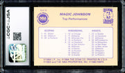 Magic Johnson Autographed 1986 Star Card #8 Los Angeles Lakers CGC x JSA #6131791192