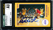 Magic Johnson Autographed 1986 Star Card #8 Los Angeles Lakers CGC x JSA #6131791191