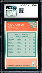 Magic Johnson Autographed 1988-89 Fleer Card #123 Los Angeles Lakers CGC x JSA 9 Auto Grade Gem Mint 10 CGC x JSA #6131791183