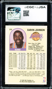 Magic Johnson Autographed 1989-90 Hoops Card #270 Los Angeles Lakers Auto Grade Gem Mint 10 CGC x JSA #6131791138