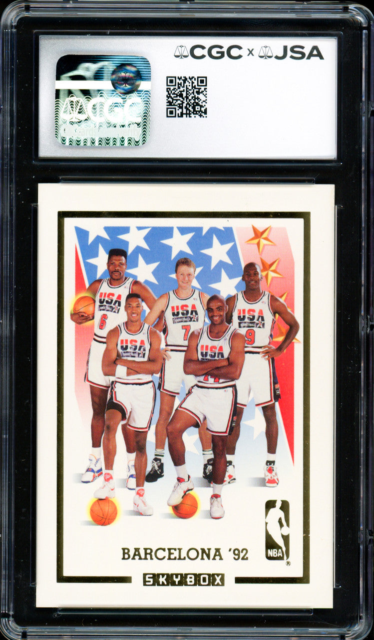 Magic Johnson Autographed 1991-92 Skybox Card Team USA Auto Grade Gem Mint 10 CGC x JSA #6131791232