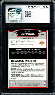 Magic Johnson Autographed 2008-09 Bowman Chrome Card #104 Los Angeles Lakers CGC x JSA 9 Auto Grade Gem Mint 10 CGC x JSA #6131791225
