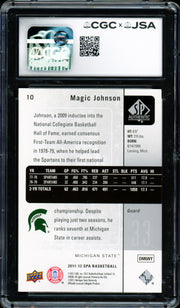 Magic Johnson Autographed 2011-12 Upper Deck SP Authentic Card #10 Los Angeles Lakers CGC x JSA 9 Auto Grade Gem Mint 10 CGC x JSA #6131791216