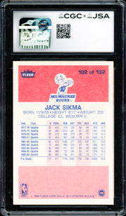 Jack Sikma Autographed 1986 Fleer Card #102 Seattle Supersonics Auto Grade Gem Mint 10 CGC x JSA #6131791235