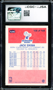 Jack Sikma Autographed 1986 Fleer Card #102 Seattle Supersonics Auto Grade Gem Mint 10 CGC x JSA #6131791240