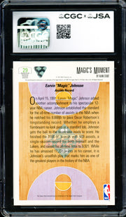 Magic Johnson Autographed 1991-92 Upper Deck Card #29 Los Angeles Lakers CGC x JSA 9 Auto Grade Gem Mint 10 CGC x JSA Stock #262955