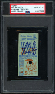 Nolan Ryan Autographed 5/20/1968 Rookie Year Ticket New York Mets Auto Grade Gem Mint 10 PSA/DNA #85077869