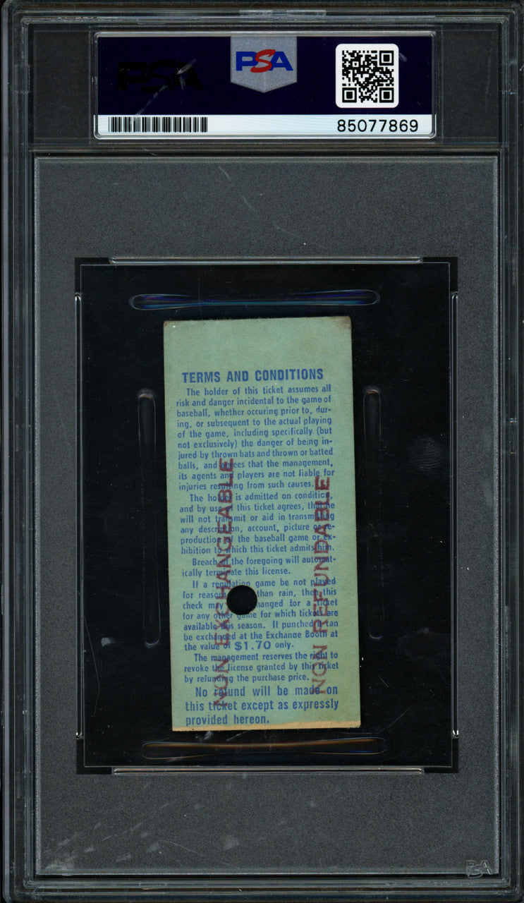 Nolan Ryan Autographed 5/20/1968 Rookie Year Ticket New York Mets Auto Grade Gem Mint 10 PSA/DNA #85077869