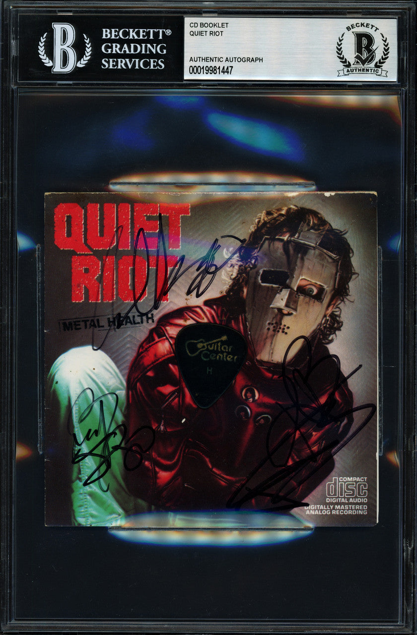 Quiet Riot Autographed CD Booklet Mental Health With 4 Signatures Beckett BAS #19981447
