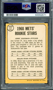 Nolan Ryan Autographed 1968 Topps Rookie Card #177 New York Mets PSA 4 Auto Grade Gem Mint 10 PSA/DNA #64992671