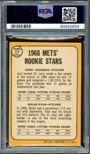 Nolan Ryan Autographed 1968 Topps Rookie Card #177 New York Mets PSA 4 Auto Grade Gem Mint 10 PSA/DNA #64992659