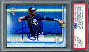 Fernando Tatis Jr. Autographed 2019 Topps Chrome Prism Refractor Rookie Card #203 San Diego Padres PSA 9 Auto Grade Gem Mint 10 PSA/DNA #62841155