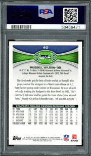 Russell Wilson Autographed 2012 Topps Chrome Rookie Card #40 Seattle Seahawks PSA 8 Auto Grade Mint 9 PSA/DNA #50466471