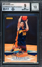 Stephen Curry Autographed 2009-10 Panini Rookie Card #357 Golden State Warriors BGS 9 Auto Grade Gem Mint 10 (Aftermarket Sticker) Beckett BAS #18113333