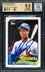 Ken Griffey Jr. Autographed 1989 Topps Traded Rookie Card #41T Seattle Mariners BGS 9.5 Auto Grade Gem Mint 10 Beckett BAS #14984845