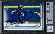 Fernando Tatis Jr. Autographed 2019 Topps Rookie Card #410 San Diego Padres BGS 9 Auto Grade Gem Mint 10 Beckett BAS #15466336