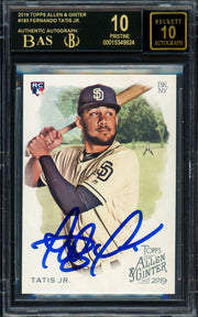Fernando Tatis Jr. Autographed 2019 Topps Allen & Ginter Rookie Card #183 San Diego Padres Black Label Pristine BGS 10 Auto Grade 10 Beckett BAS #15349824