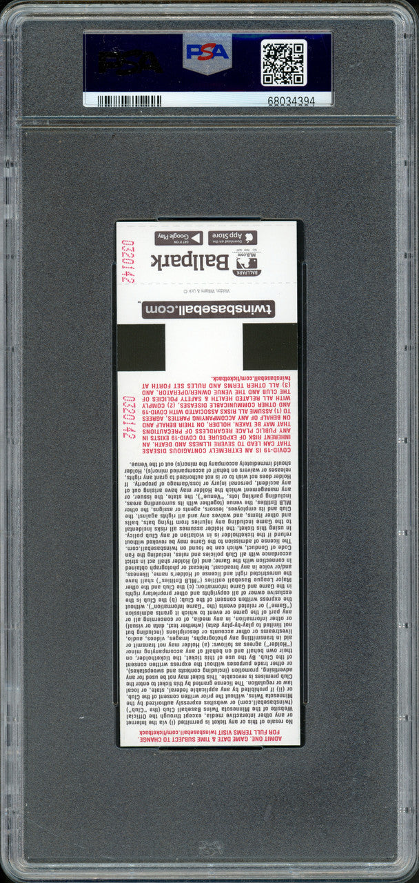 Julio Rodriguez Autographed 2022 MLB Debut Ticket Seattle Mariners PSA 9 "2022 MLB Debut" PSA/DNA #68034394