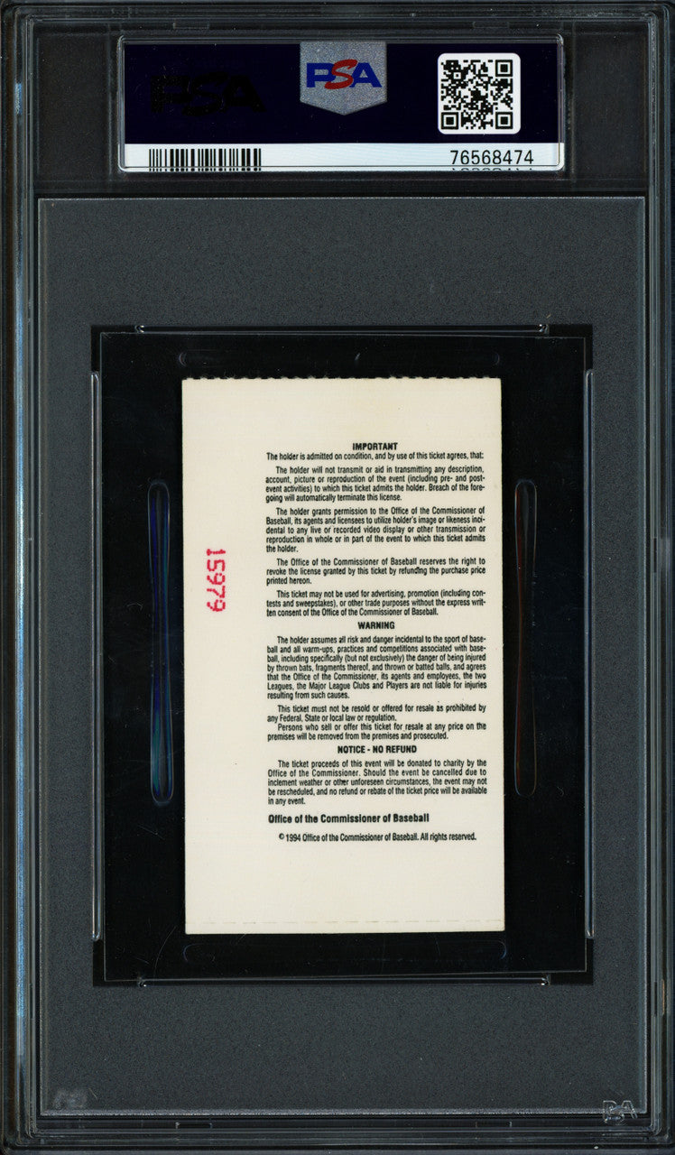 Ken Griffey Jr. Autographed 1994 All Star Home Run Derby Ticket Seattle Mariners PSA 6 Auto Grade Gem Mint 10 PSA/DNA #75668474