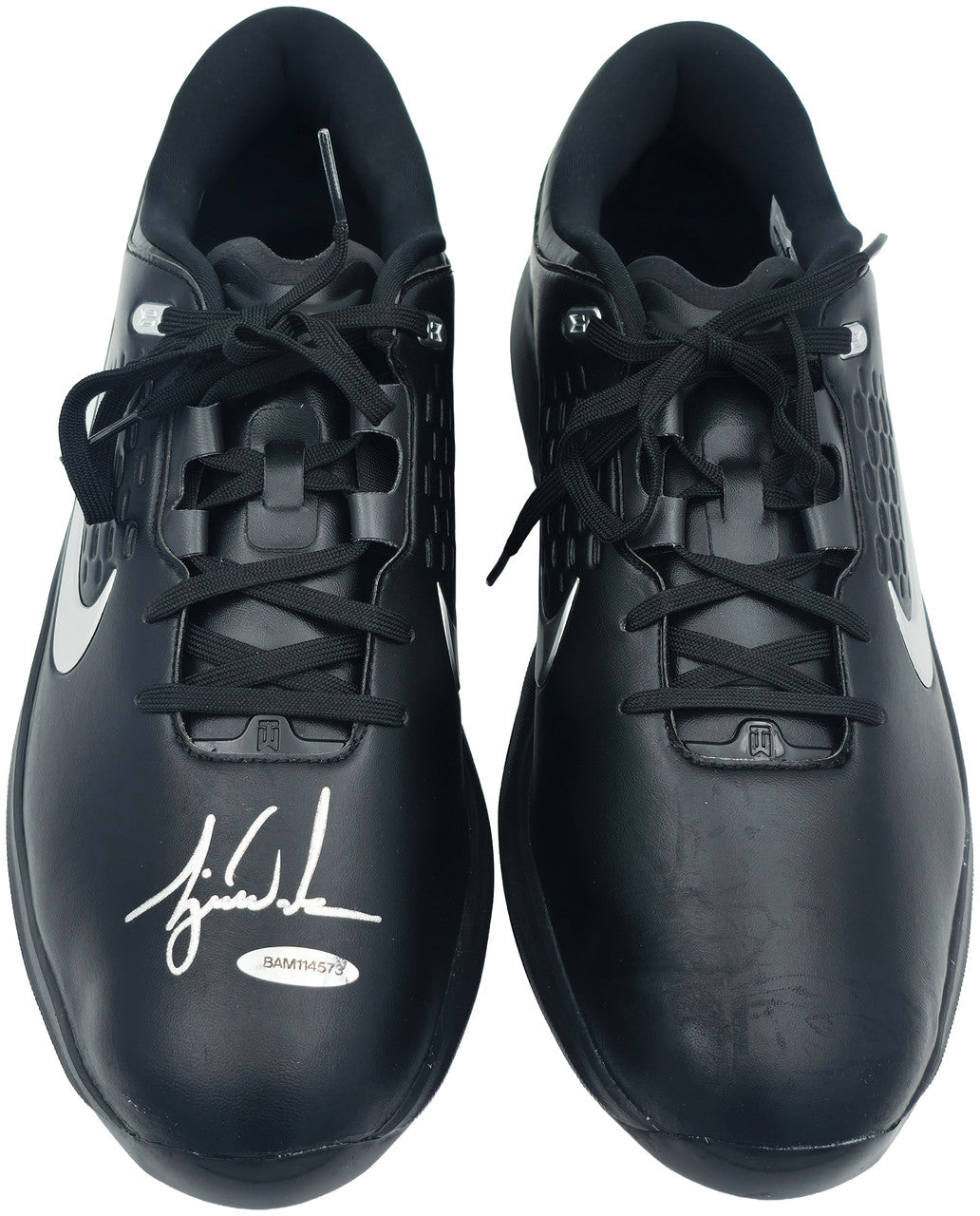 Tiger Woods Autographed Black Nike Air Zoom TW71 Golf Cleats Size 11 UDA Holo #BAM114573