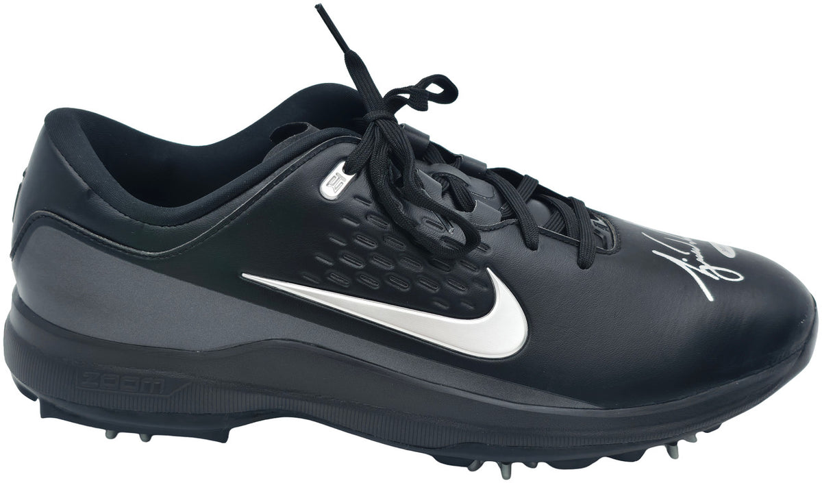 Tiger Woods Autographed Black Nike Air Zoom TW71 Golf Cleats Size 11 UDA Holo #BAM114573