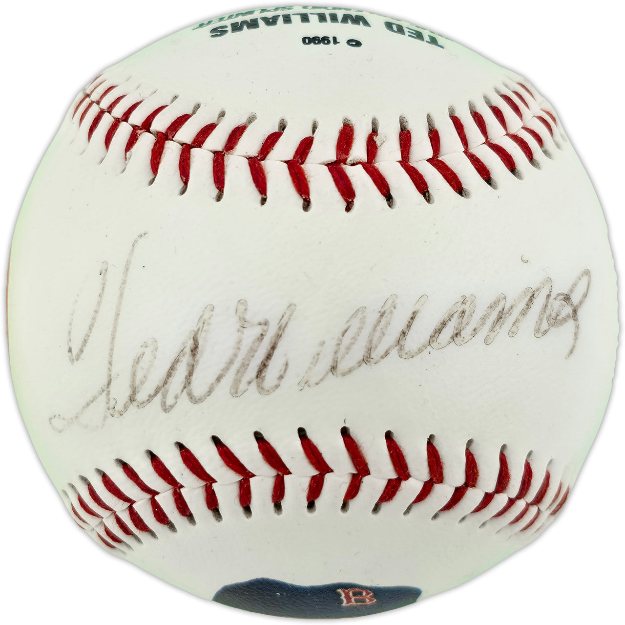 Ted Williams Autographed Official Fotoball Baseball Boston Red Sox Beckett BAS #AE85114