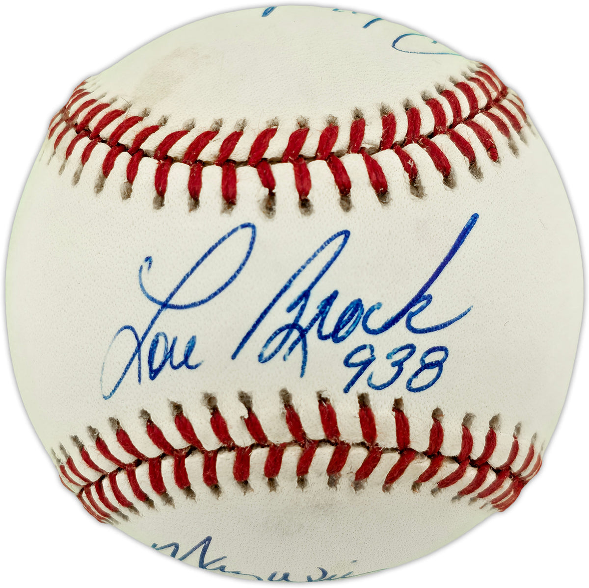 Rickey Henderson, Lou Brock & Maury Wills Autographed Official AL Baseball Greatest Base Stealers of All Time Beckett BAS #AE85113